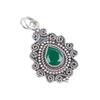 Green Onyx Gemstone 925 Sterling Silver Handcrafted Statement Pendant 1.55" For Birthday Gift PP-25-17