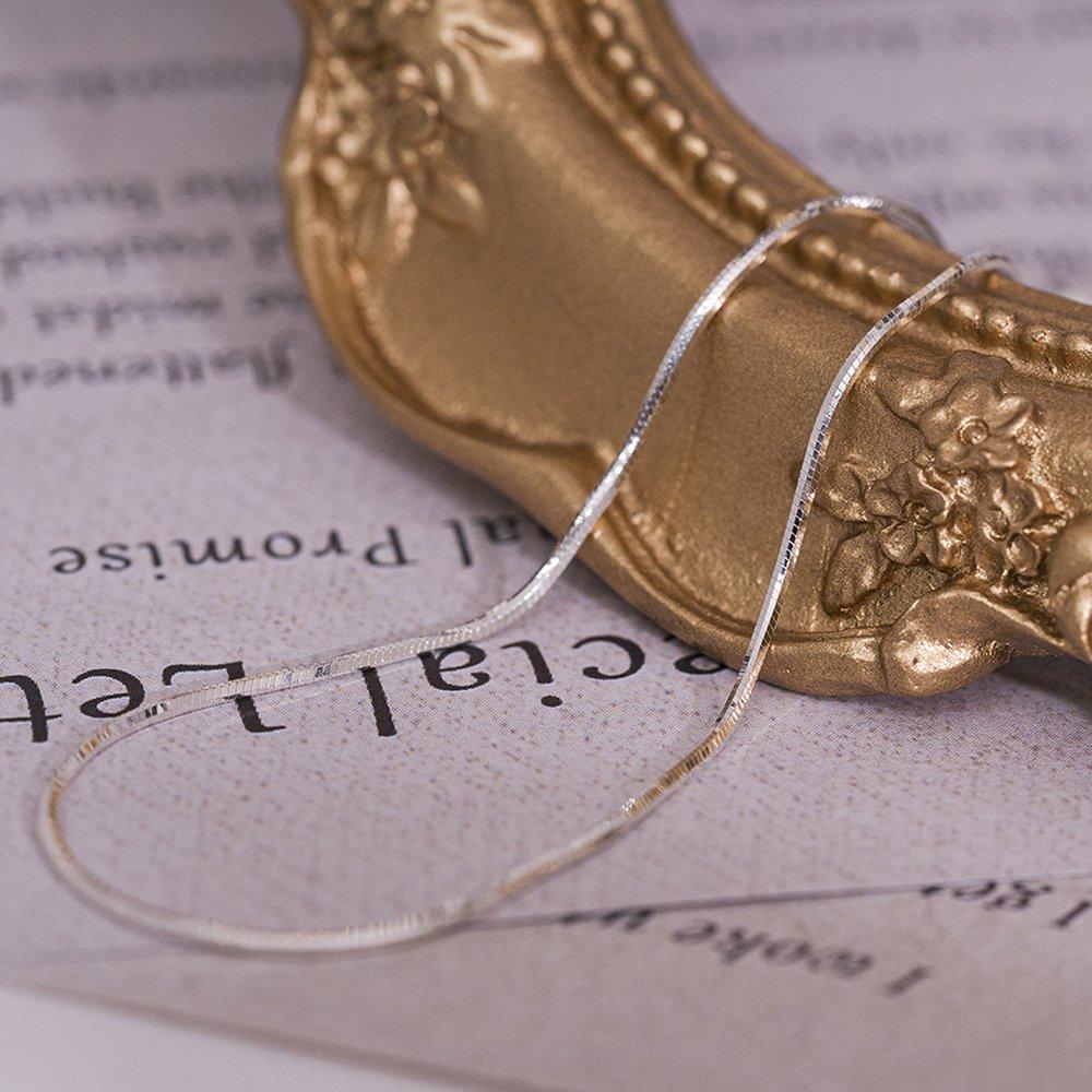 Mimi.J Jewelry 925 Silver Silky Snake Chain Bracelet