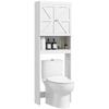 Über-WC-Aufbewahrungsschrank, Badezimmerschrank Schrank 2 Türen Regal 58,5L x 23B x 170H cm Weiß