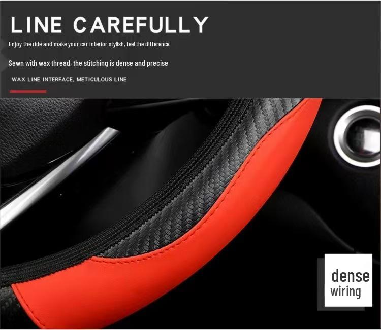 Universal Carbon Fiber Texture Steering Wheel Cover: Anti-slip, Wear-resistant, Breathable, All-Season Elastic Grip