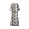 20mm Twill Silk Mulberry Tie-Waist Slimming Dress, Round Neck, Three-Quarter Sleeves, Elegant Long Dress