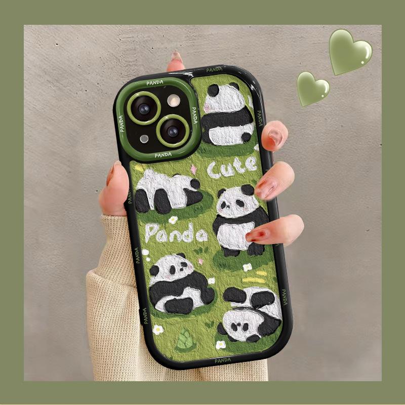 

Подходит для чехла для мобильного телефона Huawei P60/50 Mate40pro Женский Honor 90/80 Милый Масляная живопись Панда Honor 50 Pro