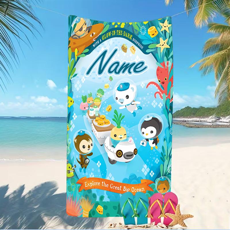 Customizable personalized beach towels Octonauts themed designs.Suitable for the beach, yoga, sports;ideal as beach accessories
