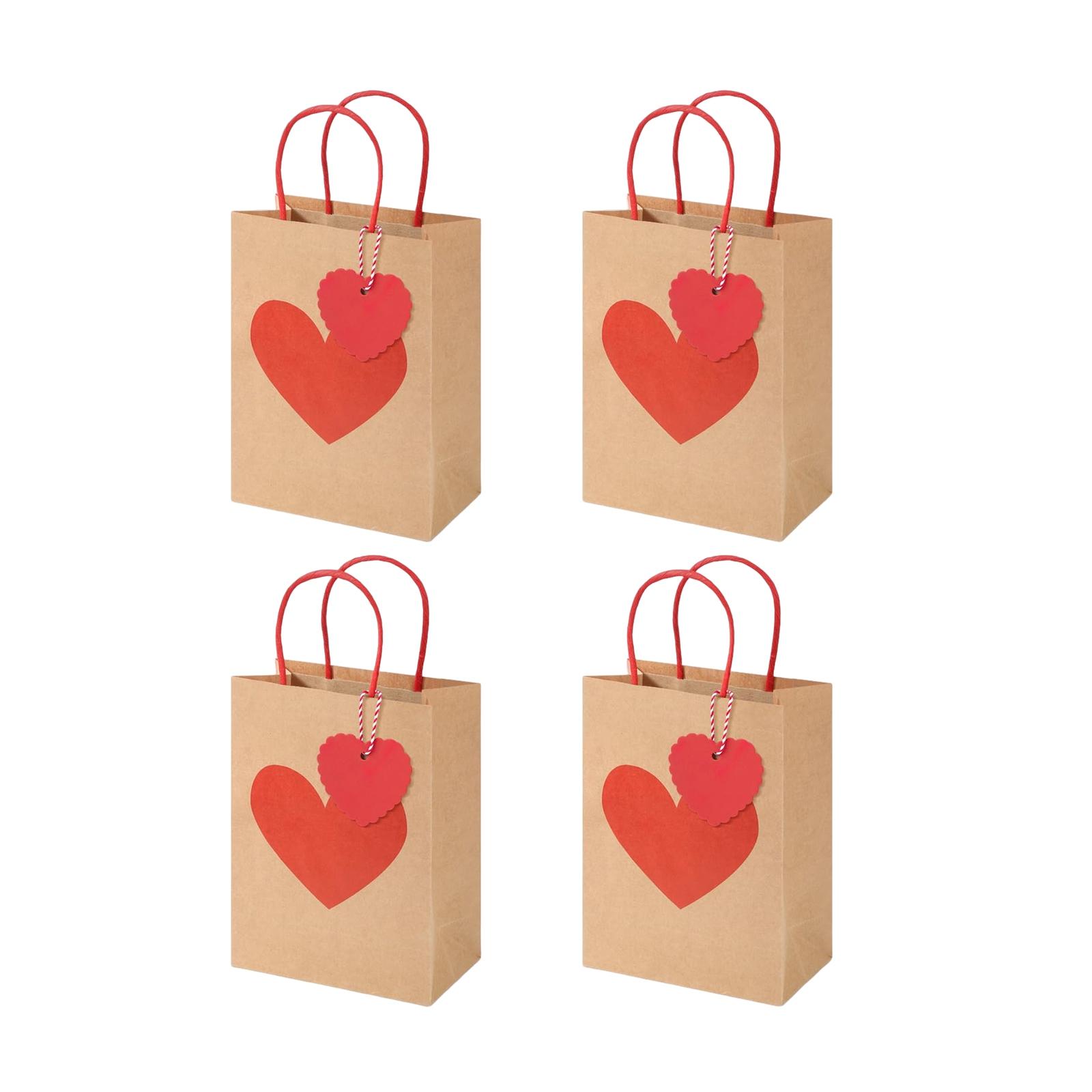

10/12 Packs Valentine s Day Heart Gift Bags With Handles And Heart Tags Red Paper Gift Bags For Valentine Anniversary Wedding One Size верблюд