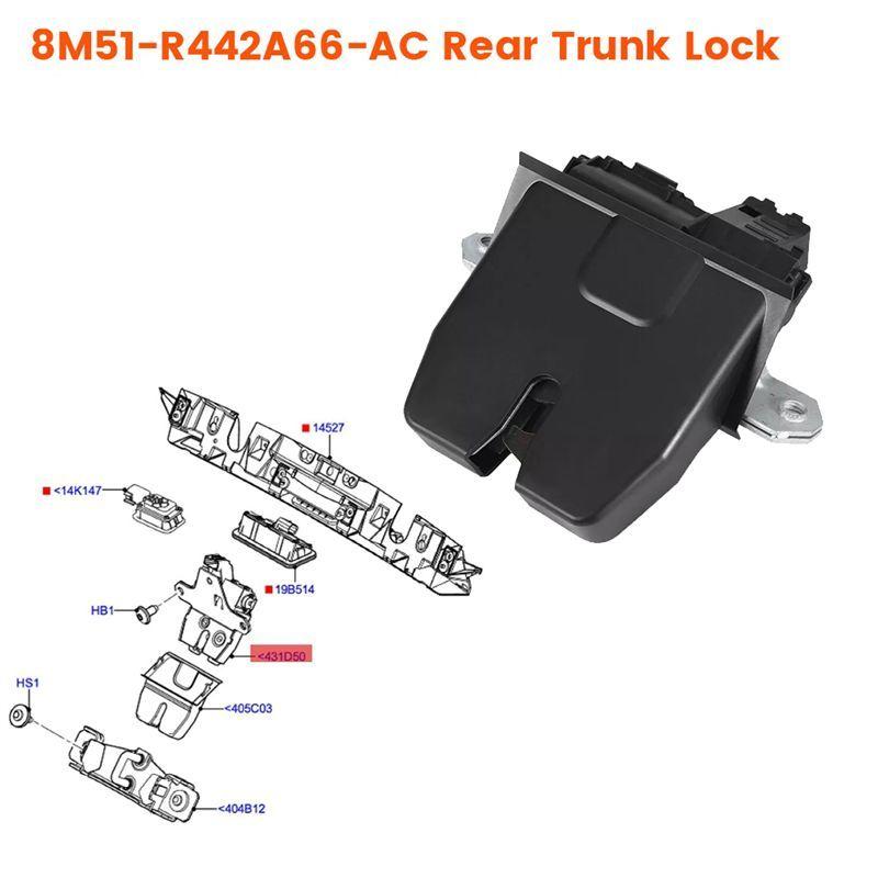 AA92-Boot Tailgate Lock Latch 8M51-R442A66-AC For Ford S-Max C-Max Focus 2006-2018 Rear Trunk Lock 1743698 8M51-R442A66-DC