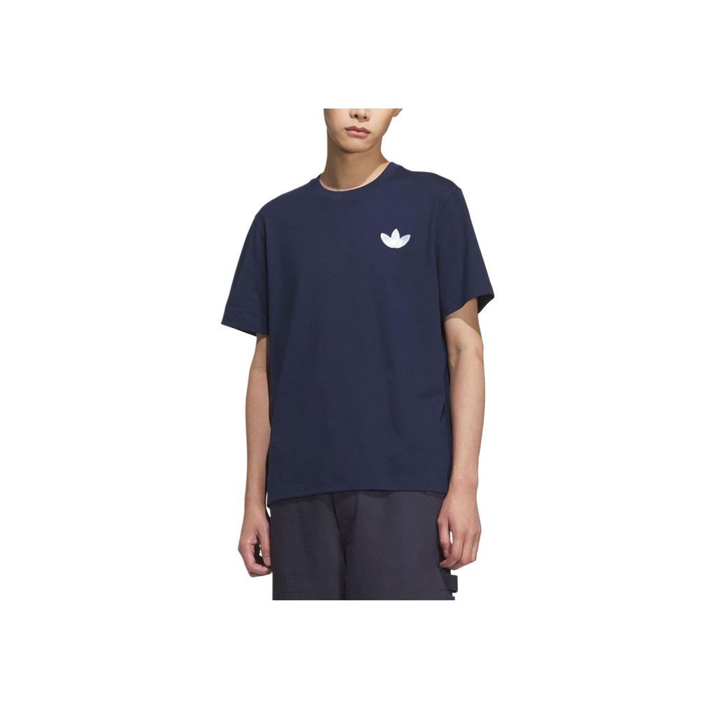 Adidas Originals Sports Lifestyle SS25 Fashion Breathable Outdoor Casual Short Sleeve T-Shirt Unisex T-Shirts Navy-Blue KC3120