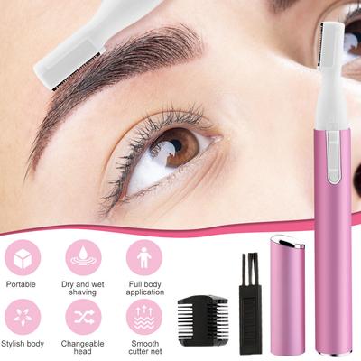Eyebrow Trimmer Portable Eyebrow Shaper Painless Electric Eyebrow for Women Men Battery-Powered Facial Hair Remover with Comb
