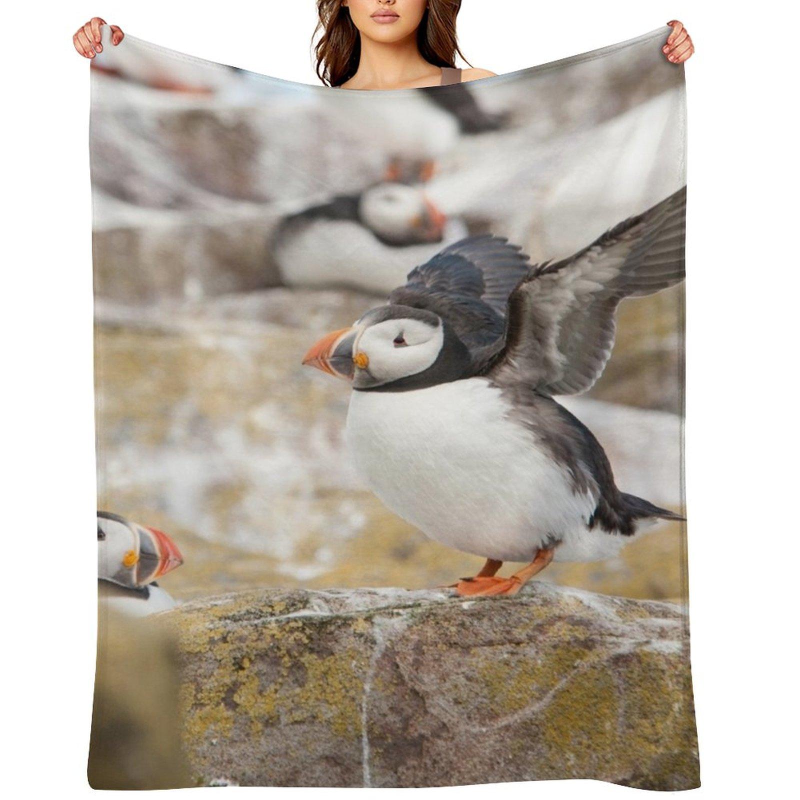 

Atlantic Puffin Photography Throw Blanket Warm Travel Decorative Sofa Sofa Throw Blankets 30x40in