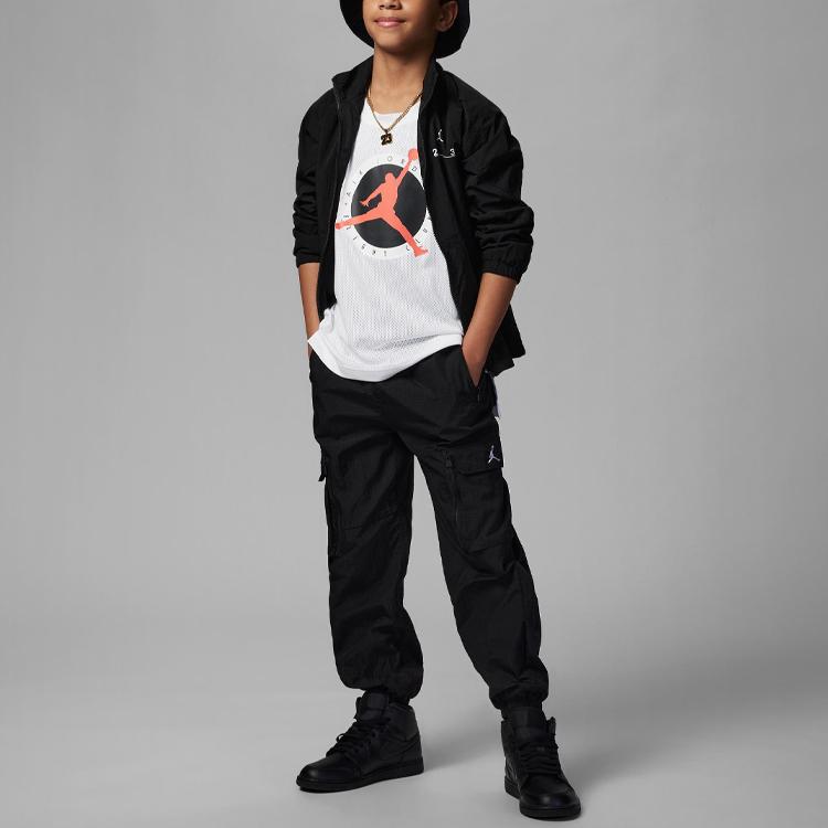 Jordan Flight MVP Letter Logo Print Round Neck Sleeveless Vest Kids Tops White FQ0763-100