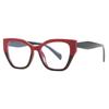 New Women Fashion Cat Eye Glasses Frame Trend Retro Flat Mirror Splicing Anti Blue Light Eyeglasses Man Decorative Plain Eyewear