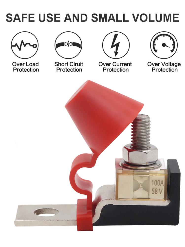 Μπλοκ Ασφαλειών M8 PPS με Ασφάλεια Δακτυλίου 58V Θήκη Τερματικών Μπαταρίας Θαλάσσης Προστασία Ανάφλεξης για Σκάφος Φορτηγό για Τροχόσπιτο Κρουαζιερόπλοιο Γερανό