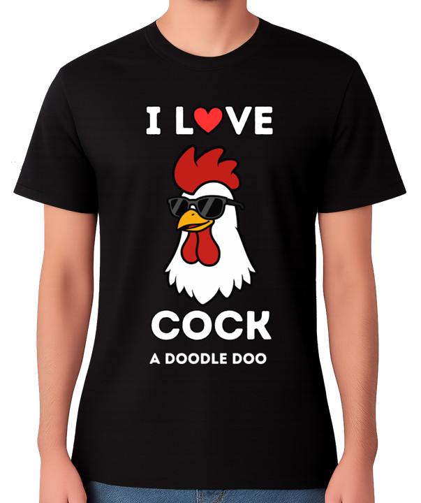 

I Love Cock A Doodle Doo T-Shirt Funny Rooster Pun Unisex Tee S разноцветный