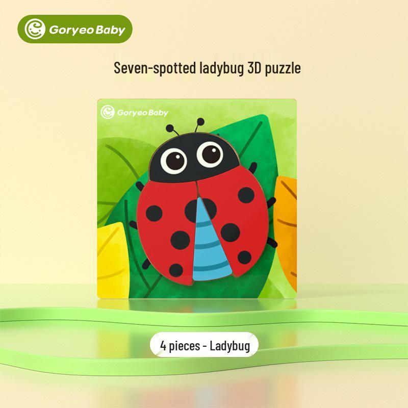 Goryeobaby Wooden 3D Puzzle for 1-2 Year Olds: Educational Blocks & Grasping Board for Infants