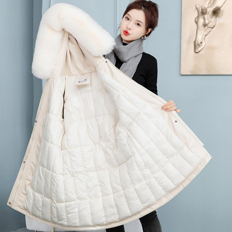 Long Pie To Overcome Cotton-padded Women's Winter New Thick Non-removable Liner Slim Down Cotton-padded Jacket