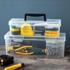 1Pcs Portable Large Capacity Transparent Handheld Toolbox Thickened Plastic Hardware Tool Storage Box With Handle