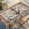 One Vintage Nautical Style Round/rectangular Tablecloth with Anchor, Lighthouse and Compass Patterns - Yzb
