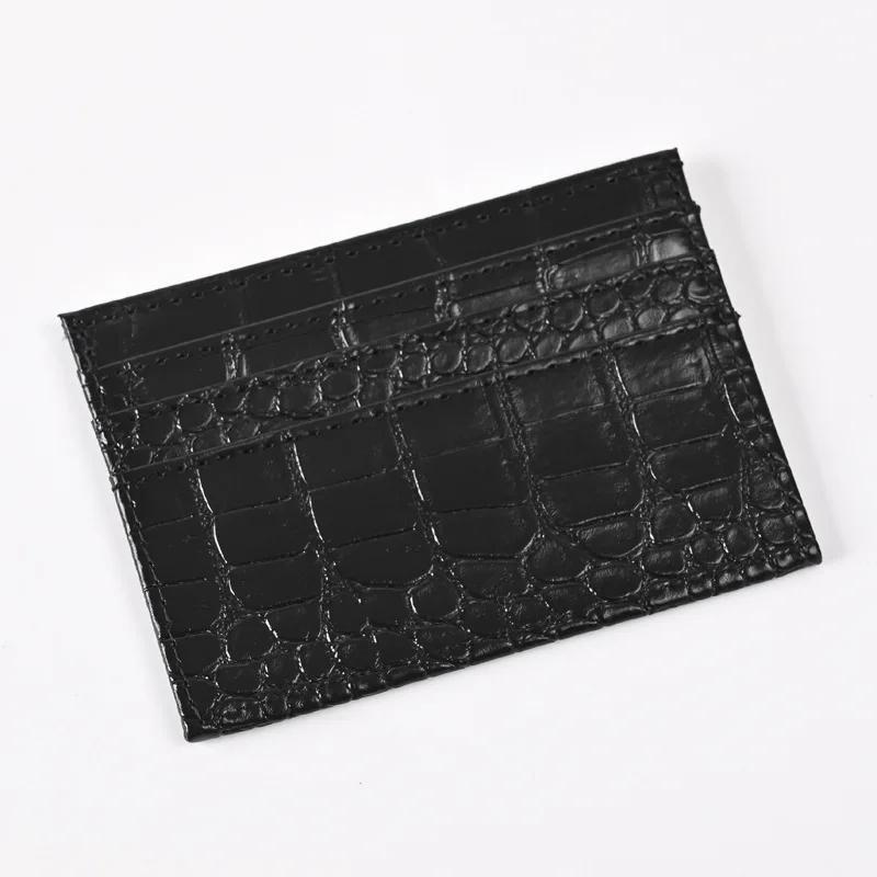Women's Thin Business Credit Card Case Bag Student Id Bus Card Cover Purse Crocodile Pattern Card Holder Wallet Pu Leather