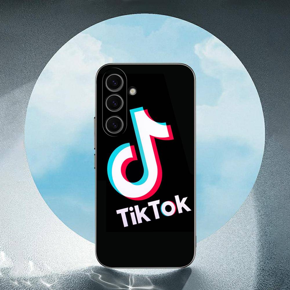 TikTok Musical Logo For Samsung Galaxy S25 S24 S23 Ultra S22 S21 Plus S20 Black Soft Silicone Protective Case