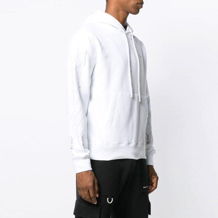 OFF WHITE Diag Unfinished Hoodie OMBB034E19E300030191