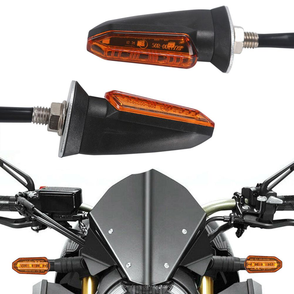 2Pcs Motorcycle LED Turn Signal Lights 8mm Mini Amber Flashing Light Waterproof Blinker Turn Signal Lamp 12V Moto Indicator Lamp