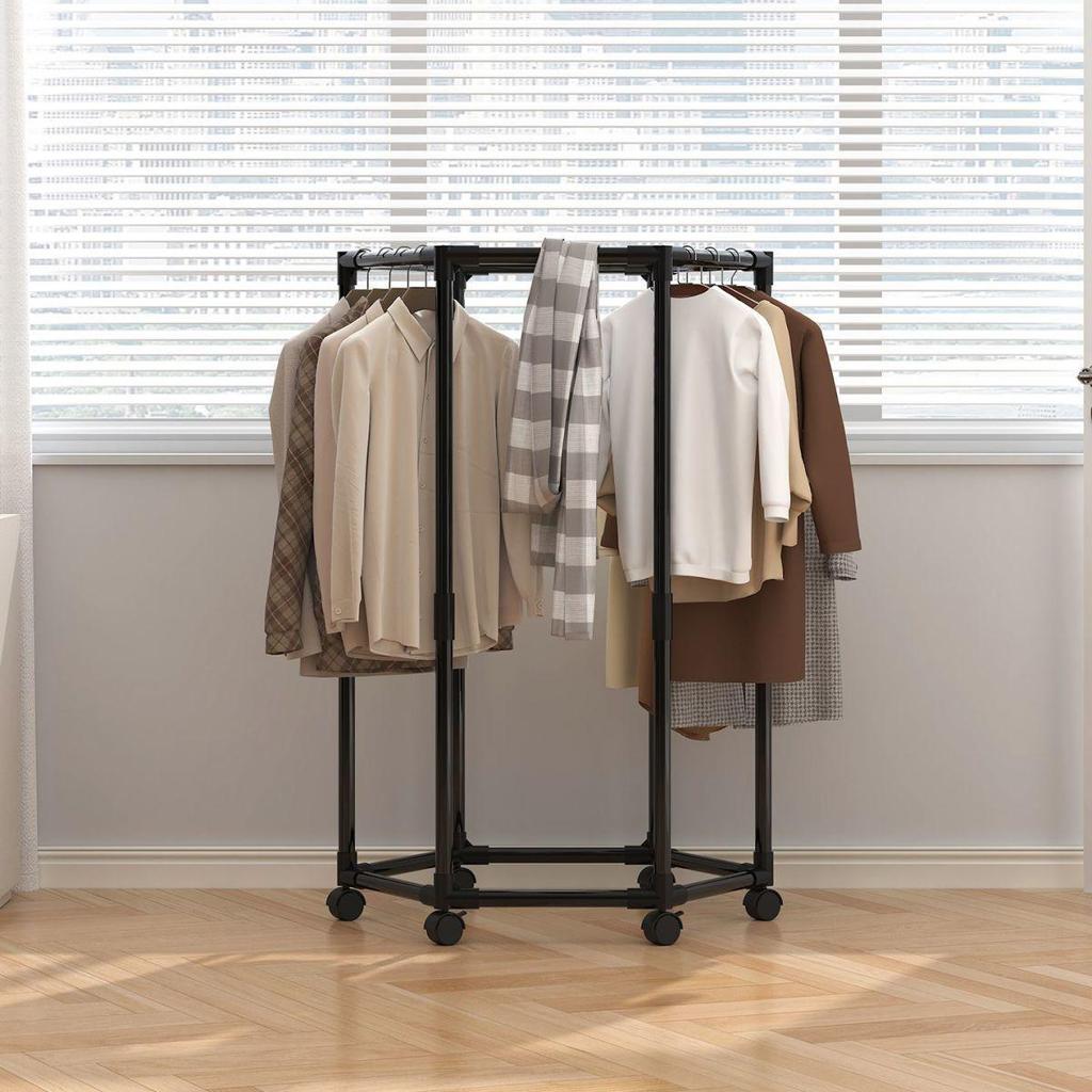 Multi-Functional Rotating Floor-Standing Drying Rack for Clothes and Hats