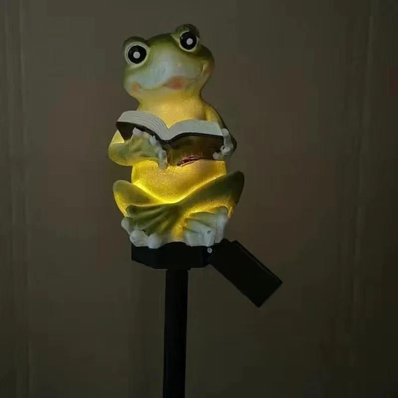 Solarleuchte Außen Wasserdicht Frosch Harzlampe Erdspieß Außen Dekorative Lichter Geeignet Für Garten Höfe Parks