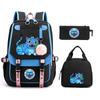 Animation Cartoon Printing Student Schoolbag Three-Piece Set Campus Trend Men And Women Versatile Casual Backpack Large Capacity