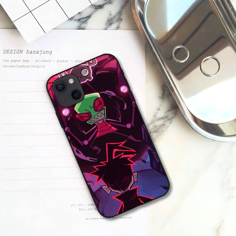 Cartoon Invader Zim Phone Case For iPhone 11 12 Mini 13 14 Pro XS Max X 8 7 6s Plus SE XR Shell