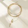 Stunning Multi-layer Gold Lock Chain Necklace For Women In Geometric Style Perfect For Gifts