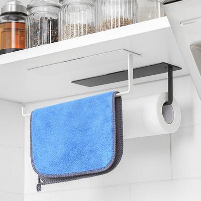 Paper Roll Holder Towel Rack Strong Load Bearing Rust-Proof Simple Installation No Punching Storage Rack Hanging Shelf