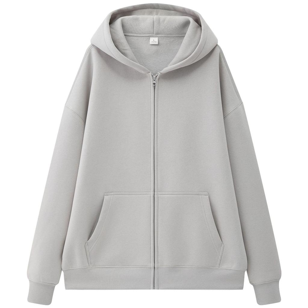 Sino-German Plush 330g Hooded Cardigan Sweatshirt for Men & Women - Custom Workwear with Logo & Printing Options