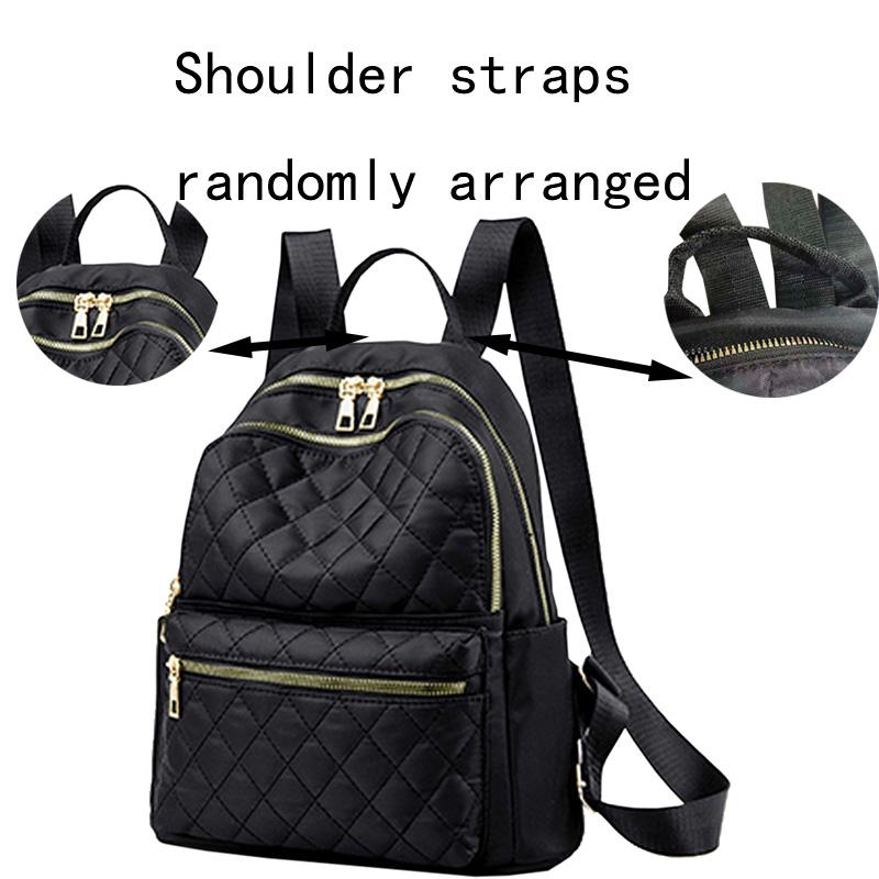 Sleek Stylish Quilted Backpack Black Adjustable-Strap Lightweight for Daily Use Casual Functial Compact Stylish Bag