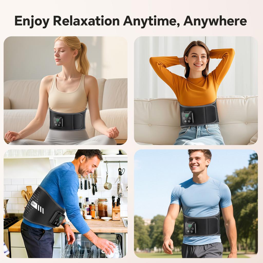 New Upgrade Hot & Ice Compress Waist Massager Air Compression Waist Massage Belt Electric Heating Brace Belt 3 Gears Adjustment