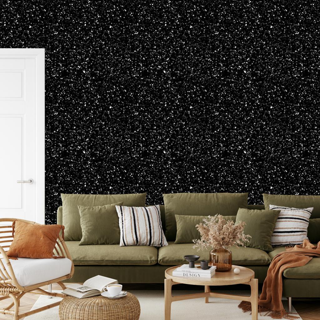 Black glitter wallpaper black, graphite and gray 50x1000