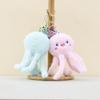 Adorable Pink And Light Blue Plush Octopus Keychain Soft Stuffed Animal Toy