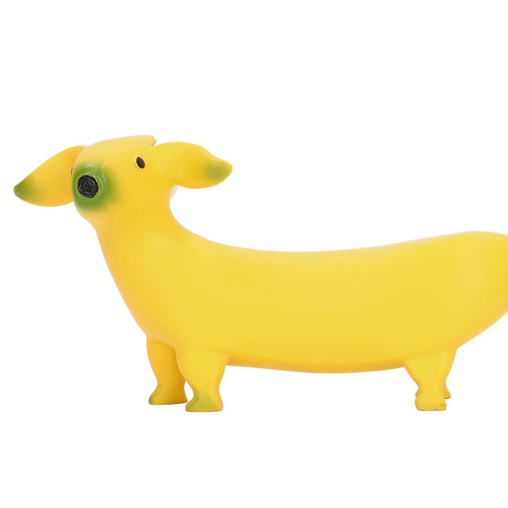 Banana Dog Sculpture Resin Funny Lovely Lightweight Banana Dog Art Decoration for Home Desktop L 20x9cm 7.9x3.5in