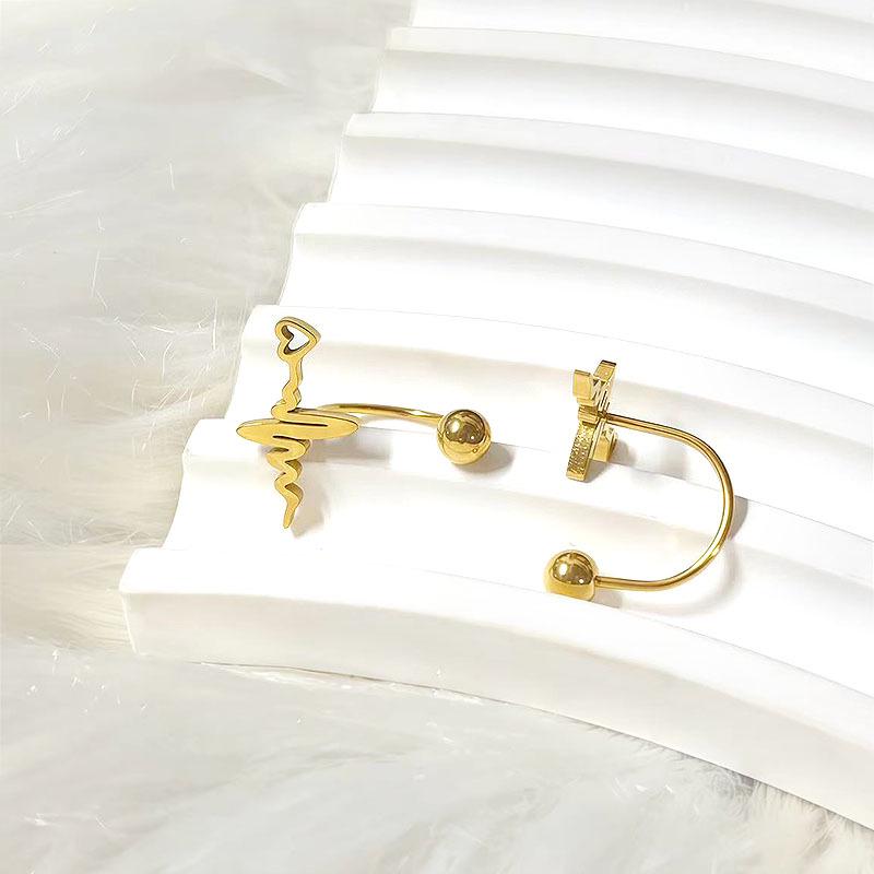 Korean Elegant Star Smile Titanium Ear Stud