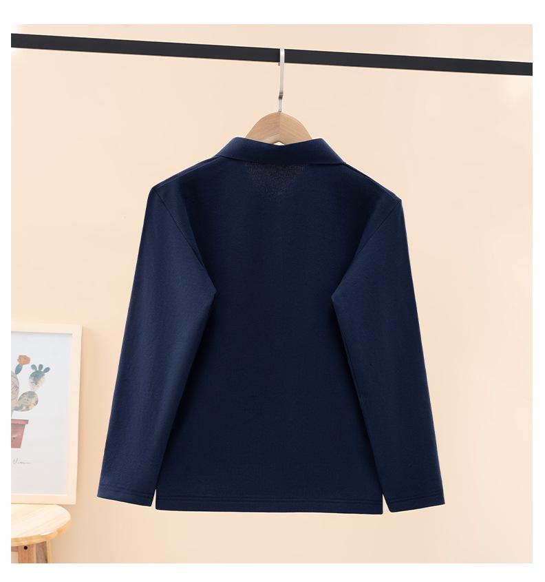 Boys' Autumn Long-Sleeve Cotton Polo Shirt with Turn-Down Collar