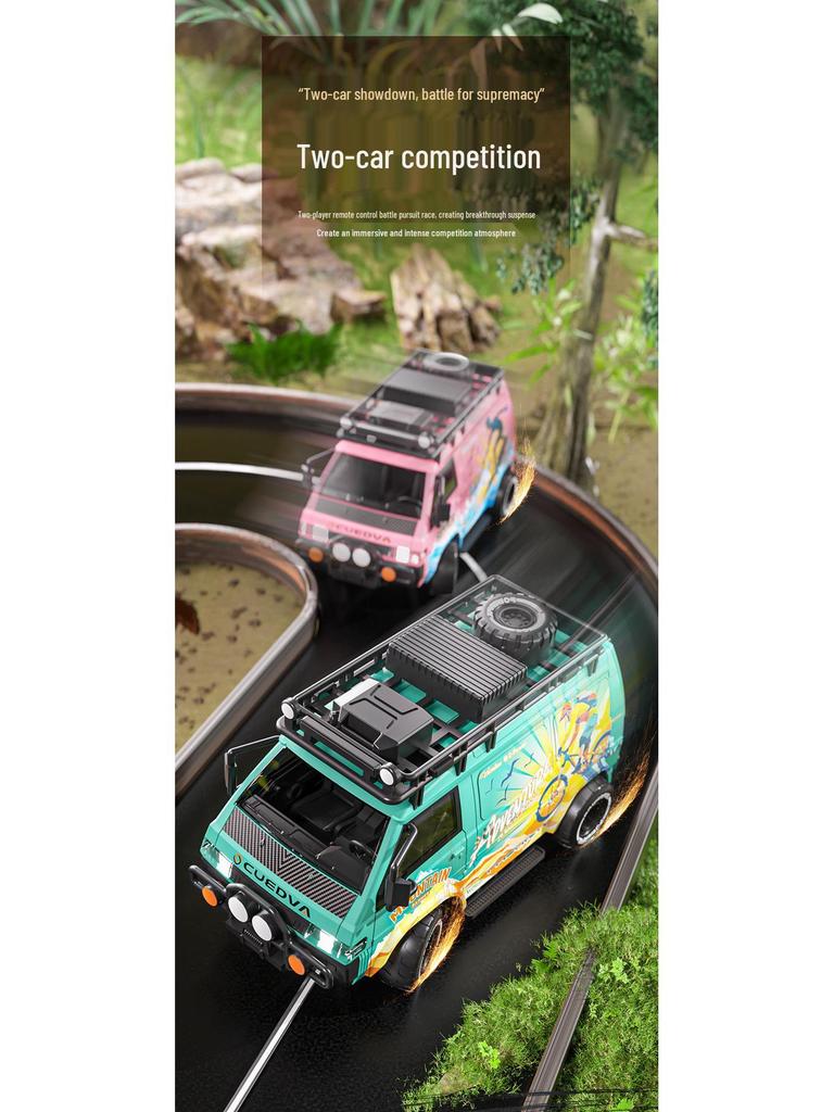 High-Speed RC Racing Van: 4WD, Drift, Rechargeable, Lights, Replaceable Tires, Off-Road Toy for Kids