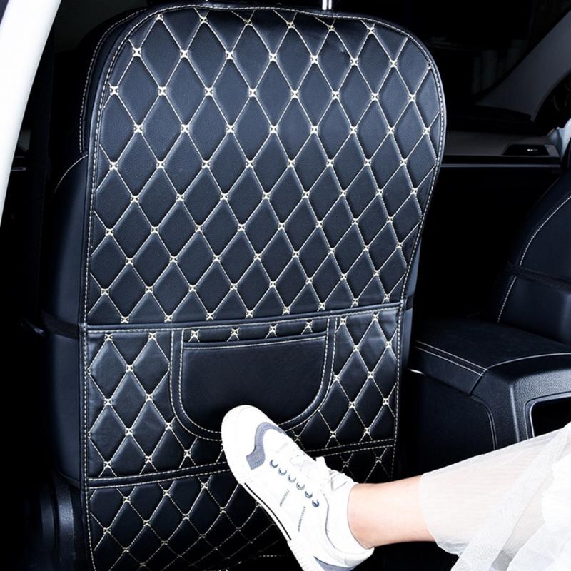 Easy Clean Car Seat Back Cover Waterproof Leather Kick Guard Easy Installation Full Protection Mat Cover
