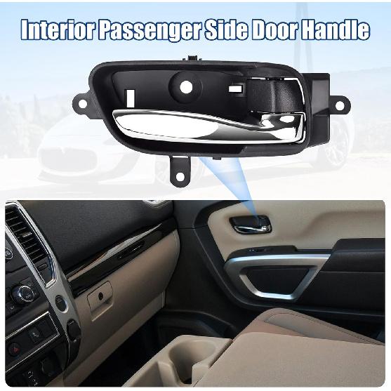 NPAUTO Interior Door Handle Front Or Rear Right Passenger Side Replacement For 2013-17 Nissan Altima Sedan Pathfinder Titan, Black 80670-3TA0D