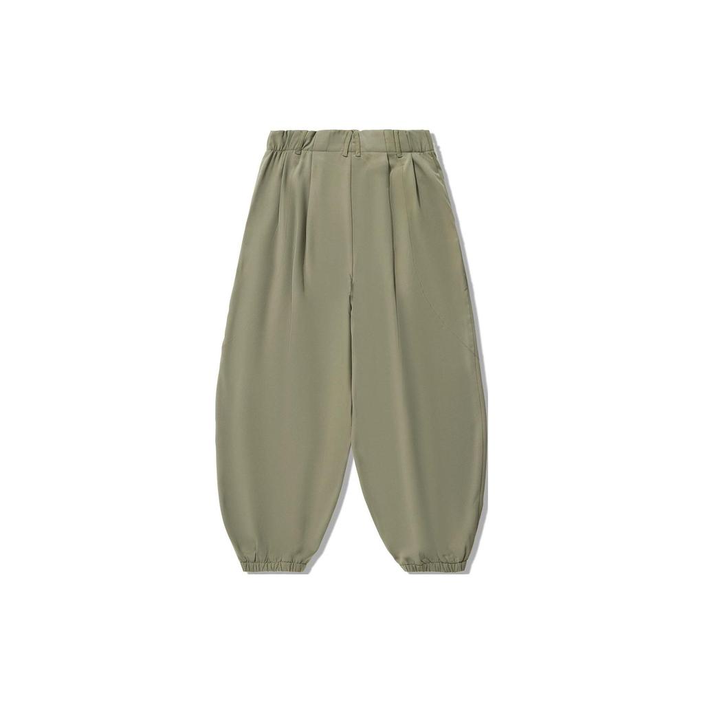Li Ning X Jackie Chan Collaboration Solid Color Loose Fit Casual Pants Men Bottoms Olive-Green AKXU091-1