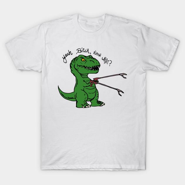 Men Black Print T-shirt T-Rex Evolved No-Cut Transfer Paper Print Cotton Tshirt XL