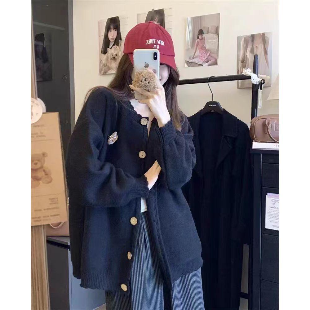 Autumn/Winter Women's Cute Lace Oversized Knit Cardigan Sweater