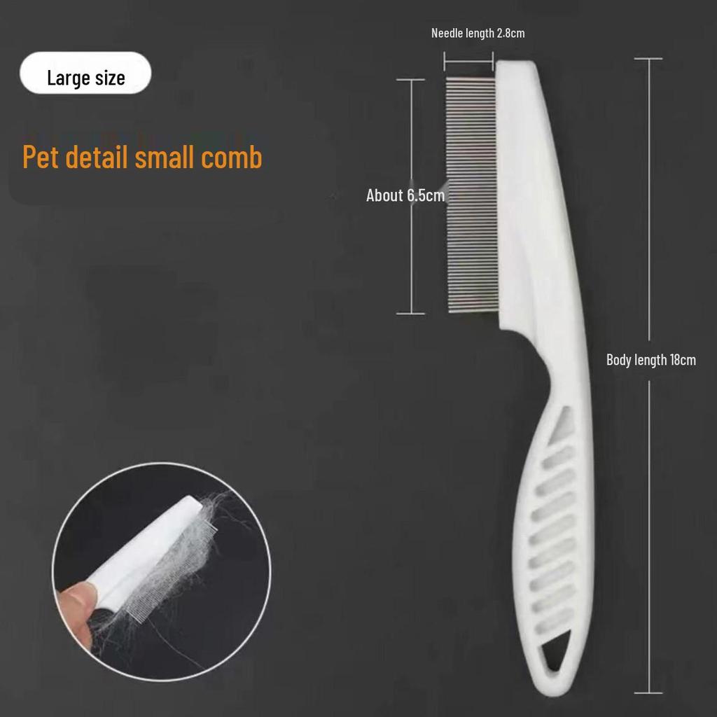 Stainless Steel Fine Tooth Comb for Small Pets - Anti-Drop Design