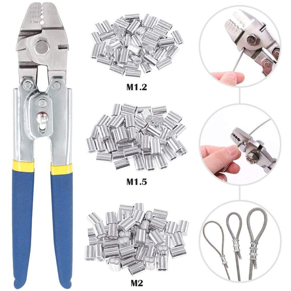 Professional Grade Wire Crimper Tool Double Tube Design 0.1-2.2 mm Range Wire Terminal Crimper Aluminum Sleeve