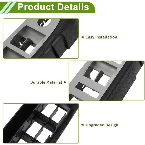 1 Pc Front Left Side No.22968506 Door Control Switch Panel Trim for Chevy Silverado 1500 2010-2013 Plastic Gray Black