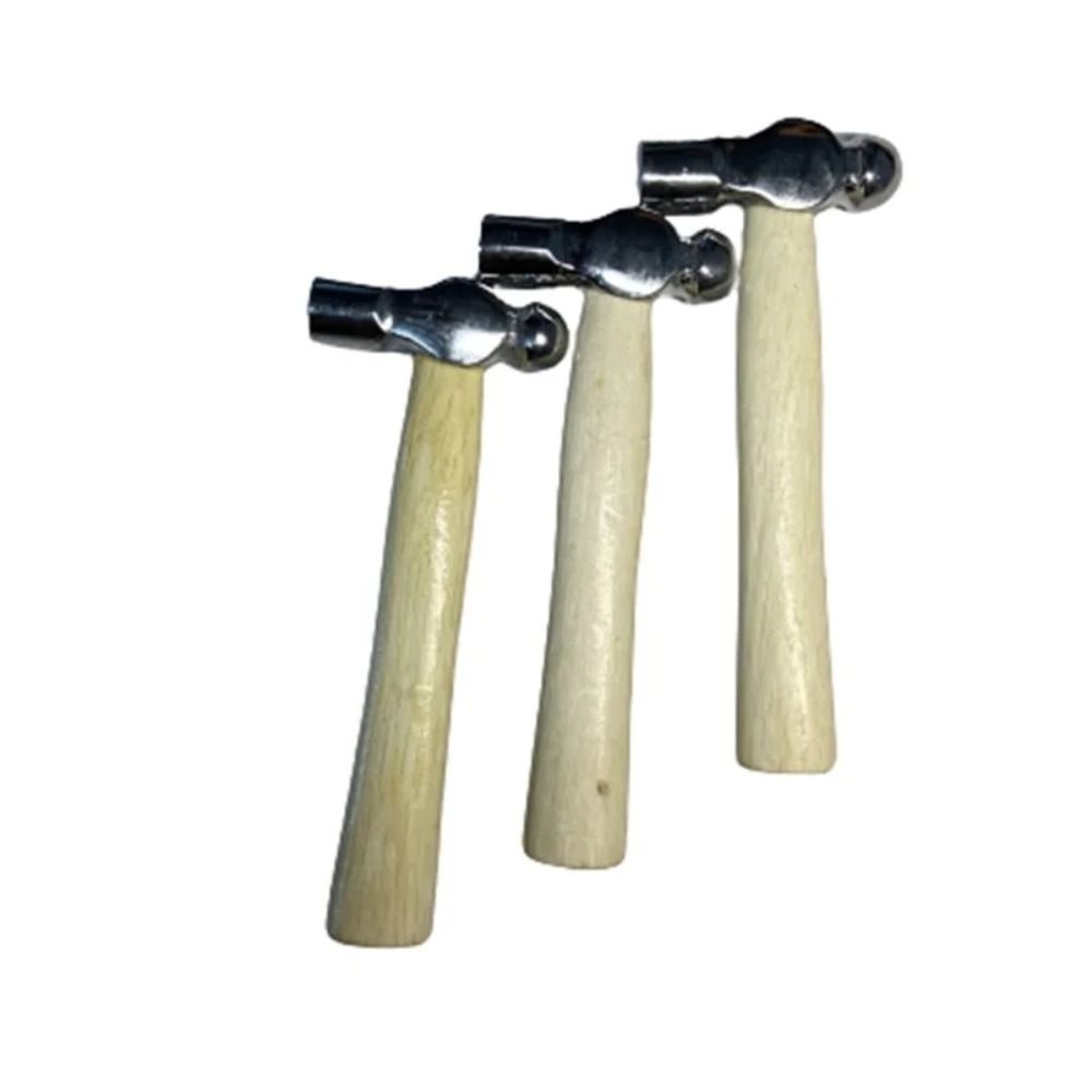 Round Head Mini Hammer Wooden Handle Double-Faced Hammer Ball Peen Hammer  Smashing Walnut