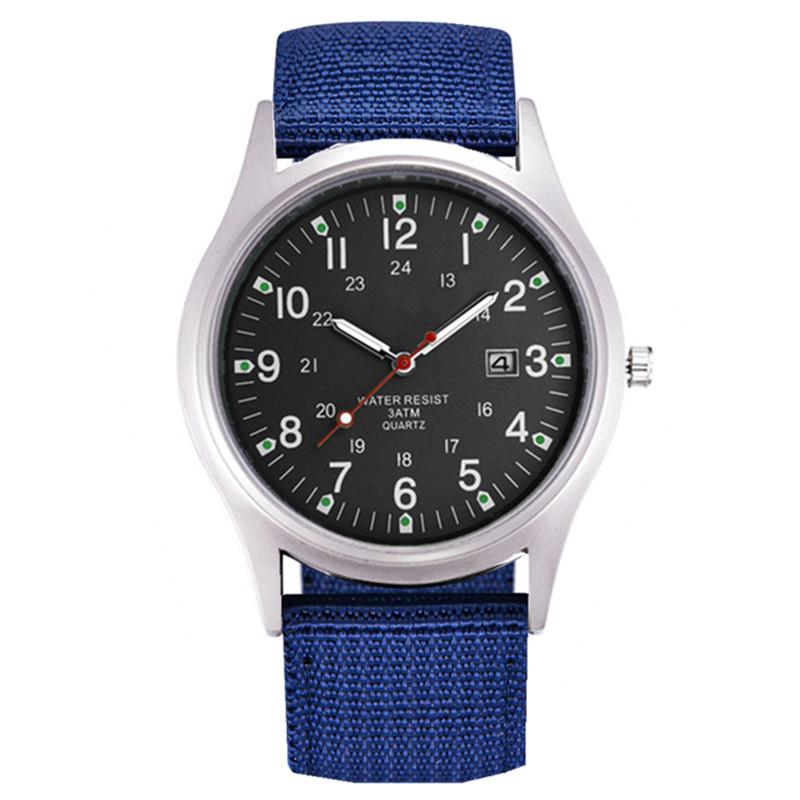Men's Casual Nylon Band Quartz Sports Watch with Date Function