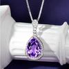 Colier cu pandantiv din cristal violet placat cu argint 2024 - Design simplu și versatil